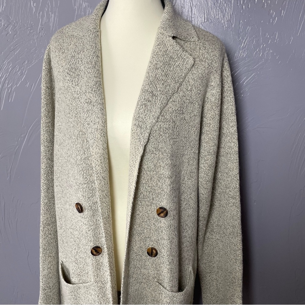 Staccato Women's Size Large Long Knit Open Front Cardigan - Picture 3 of 10